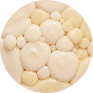 Close-up of beige spherical objects on a white background