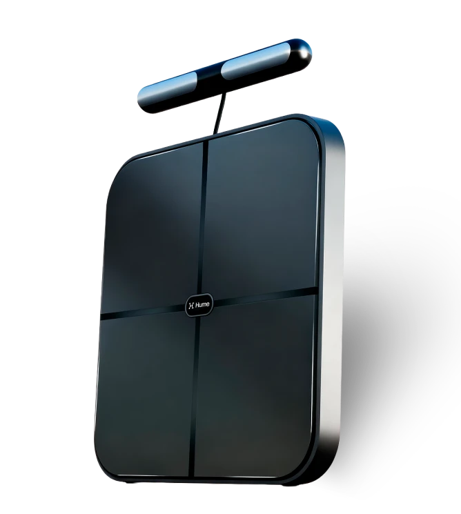 Black electronic device with a handle on a white background